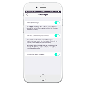 Slå kvitteringer fra i MobilePay-appen