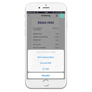 Send kvitteringer i MobilePay-appen