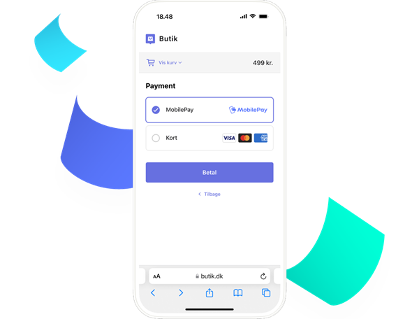 Billede der viser en betaling på online webshop med MobilePay