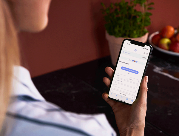 Billede der viser, at du kan udfylde dine personlige info med MobilePay