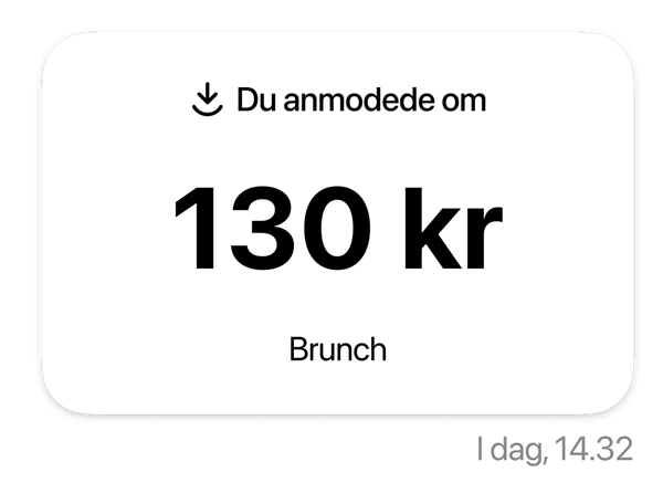 Billede af en MobilePay anmodning