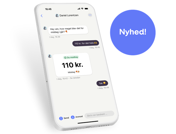 Billede der viser den nye chat-funktion i MobilePay