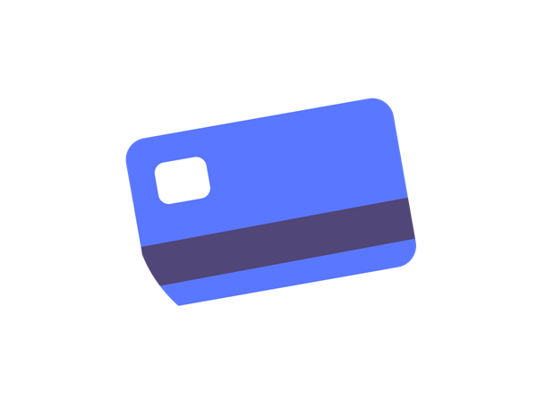 An illustration of a blue payment card