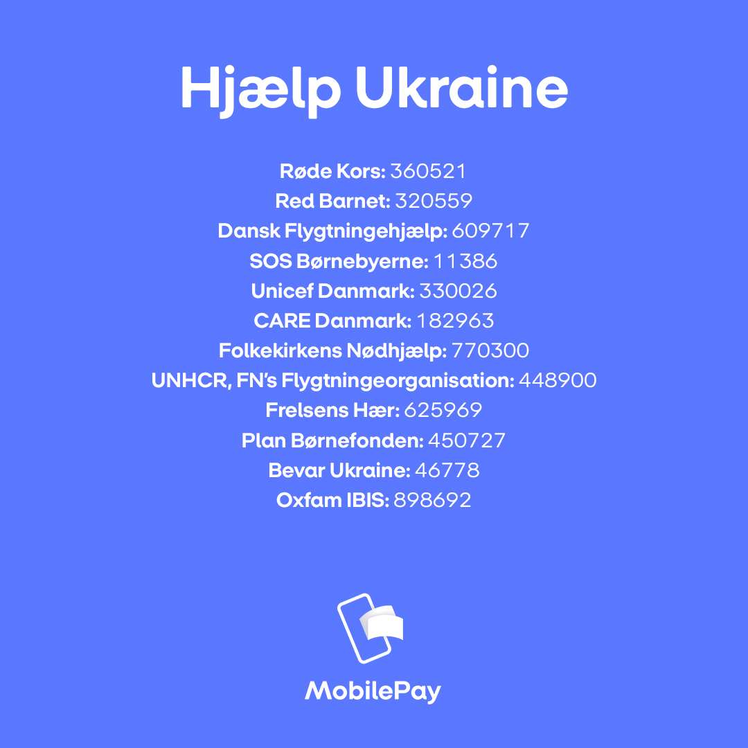 Hjælp Ukraine - grafik, der viser hvilke organisationer man kan støtte