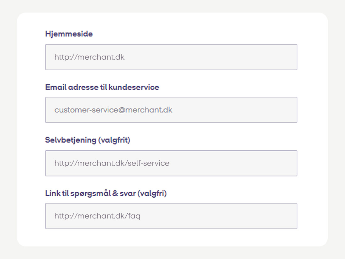 Oplysninger til oprettelse af MobilePay Subscriptions