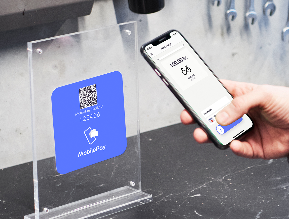 Billede som viser betaling via et MobilePay MyShop-betalingslink.
