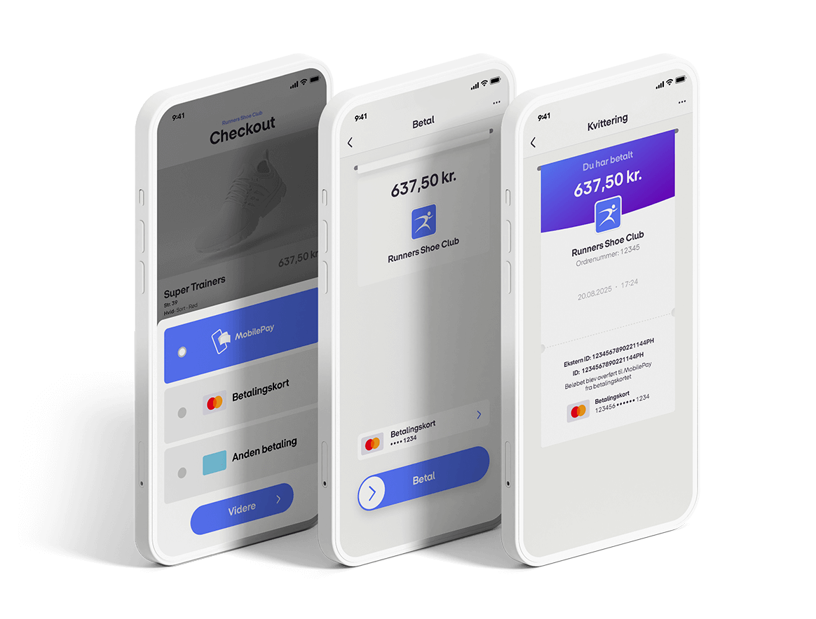 Grafik, der viser betaling med MobilePay Online