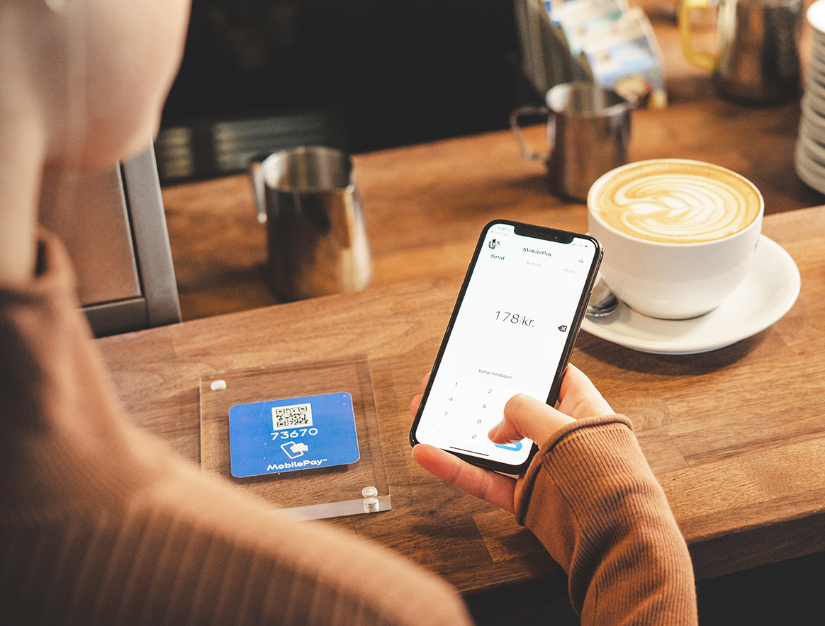 Billede af betaling med Mobilepay - fem cifret nummer. 