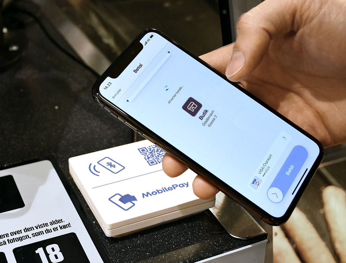 Billede af hvid MobilePay-boks til POS