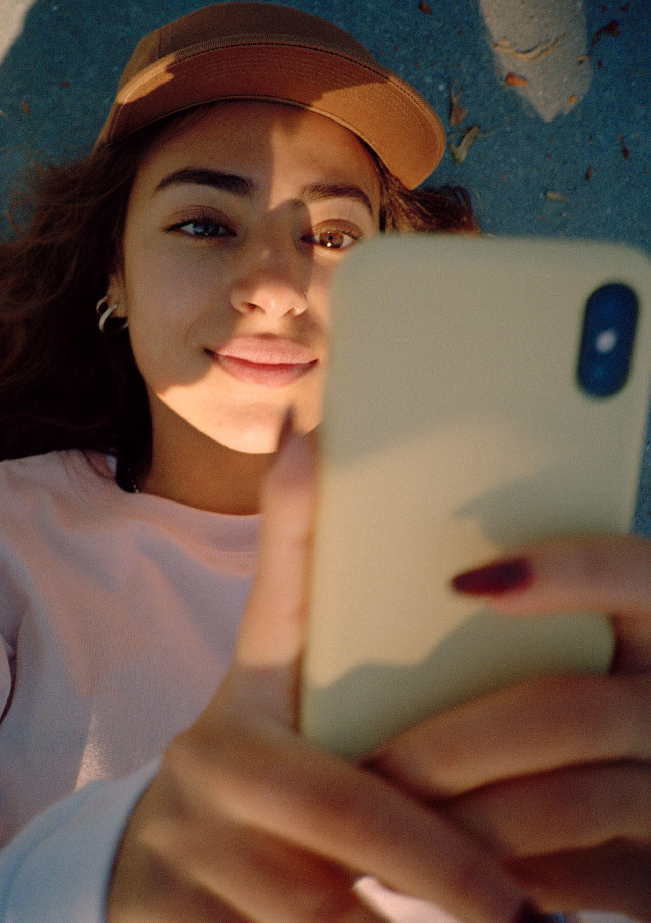 Girl looking at her phone.
